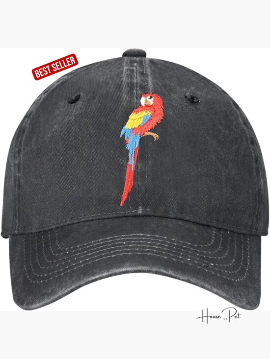 Embroidered Baseball Cap Vintage Washed Distressed Denim Adult main image 7